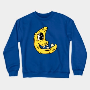 Goofy Moon Cartoon Character Crewneck Sweatshirt